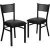image:imageFlash Furniture HERCULES Series Black Grid Back Metal Restaurant Chair  Burgundy Vinyl SeatBlack Vinyl SeatBlack Metal Frame