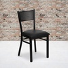 image:imageFlash Furniture HERCULES Series Black Grid Back Metal Restaurant Chair  Burgundy Vinyl SeatBlack Vinyl SeatBlack Metal Frame