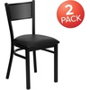 image:imageFlash Furniture HERCULES Series Black Grid Back Metal Restaurant Chair  Burgundy Vinyl SeatBlack Vinyl SeatBlack Metal Frame