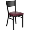 image:imageFlash Furniture HERCULES Series Black Grid Back Metal Restaurant Chair  Burgundy Vinyl SeatBurgundy Vinyl SeatBlack Metal Frame