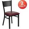 image:imageFlash Furniture HERCULES Series Black Grid Back Metal Restaurant Chair  Burgundy Vinyl SeatBurgundy Vinyl SeatBlack Metal Frame