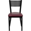 image:imageFlash Furniture HERCULES Series Black Grid Back Metal Restaurant Chair  Burgundy Vinyl SeatBurgundy Vinyl SeatBlack Metal Frame