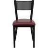 image:imageFlash Furniture HERCULES Series Black Grid Back Metal Restaurant Chair  Burgundy Vinyl SeatBurgundy Vinyl SeatBlack Metal Frame