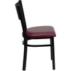 image:imageFlash Furniture HERCULES Series Black Grid Back Metal Restaurant Chair  Burgundy Vinyl SeatBurgundy Vinyl SeatBlack Metal Frame