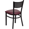 image:imageFlash Furniture HERCULES Series Black Grid Back Metal Restaurant Chair  Burgundy Vinyl SeatBurgundy Vinyl SeatBlack Metal Frame