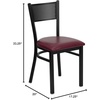 image:imageFlash Furniture HERCULES Series Black Grid Back Metal Restaurant Chair  Burgundy Vinyl SeatBurgundy Vinyl SeatBlack Metal Frame