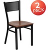 image:imageFlash Furniture HERCULES Series Black Grid Back Metal Restaurant Chair  Burgundy Vinyl SeatCherry Wood SeatBlack Metal Frame
