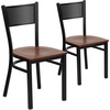 image:imageFlash Furniture HERCULES Series Black Grid Back Metal Restaurant Chair  Burgundy Vinyl SeatCherry Wood SeatBlack Metal Frame