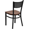 image:imageFlash Furniture HERCULES Series Black Grid Back Metal Restaurant Chair  Burgundy Vinyl SeatCherry Wood SeatBlack Metal Frame