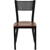image:imageFlash Furniture HERCULES Series Black Grid Back Metal Restaurant Chair  Burgundy Vinyl SeatCherry Wood SeatBlack Metal Frame