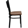 image:imageFlash Furniture HERCULES Series Black Grid Back Metal Restaurant Chair  Burgundy Vinyl SeatCherry Wood SeatBlack Metal Frame