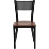image:imageFlash Furniture HERCULES Series Black Grid Back Metal Restaurant Chair  Burgundy Vinyl SeatCherry Wood SeatBlack Metal Frame