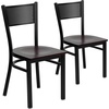 image:imageFlash Furniture HERCULES Series Black Grid Back Metal Restaurant Chair  Burgundy Vinyl SeatMahogany Wood SeatBlack Metal Frame