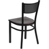 image:imageFlash Furniture HERCULES Series Black Grid Back Metal Restaurant Chair  Burgundy Vinyl SeatMahogany Wood SeatBlack Metal Frame