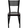 image:imageFlash Furniture HERCULES Series Black Grid Back Metal Restaurant Chair  Burgundy Vinyl SeatMahogany Wood SeatBlack Metal Frame