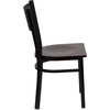 image:imageFlash Furniture HERCULES Series Black Grid Back Metal Restaurant Chair  Burgundy Vinyl SeatMahogany Wood SeatBlack Metal Frame