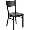 image:imageFlash Furniture HERCULES Series Black Grid Back Metal Restaurant Chair  Burgundy Vinyl SeatMahogany Wood SeatBlack Metal Frame
