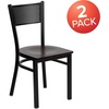 image:imageFlash Furniture HERCULES Series Black Grid Back Metal Restaurant Chair  Burgundy Vinyl SeatMahogany Wood SeatBlack Metal Frame
