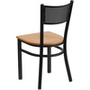 image:imageFlash Furniture HERCULES Series Black Grid Back Metal Restaurant Chair  Burgundy Vinyl SeatNatural Wood SeatBlack Metal Frame