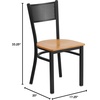 image:imageFlash Furniture HERCULES Series Black Grid Back Metal Restaurant Chair  Burgundy Vinyl SeatNatural Wood SeatBlack Metal Frame