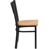 image:imageFlash Furniture HERCULES Series Black Grid Back Metal Restaurant Chair  Burgundy Vinyl SeatNatural Wood SeatBlack Metal Frame