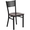 image:imageFlash Furniture HERCULES Series Black Grid Back Metal Restaurant Chair  Burgundy Vinyl SeatWalnut Wood SeatBlack Metal Frame
