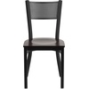 image:imageFlash Furniture HERCULES Series Black Grid Back Metal Restaurant Chair  Burgundy Vinyl SeatWalnut Wood SeatBlack Metal Frame
