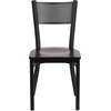 image:imageFlash Furniture HERCULES Series Black Grid Back Metal Restaurant Chair  Burgundy Vinyl SeatWalnut Wood SeatBlack Metal Frame