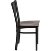 image:imageFlash Furniture HERCULES Series Black Grid Back Metal Restaurant Chair  Burgundy Vinyl SeatWalnut Wood SeatBlack Metal Frame