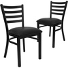 image:imageFlash Furniture HERCULES Series Black Ladder Back Metal Restaurant Chair  Black Vinyl SeatBlack Vinyl