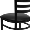 image:imageFlash Furniture HERCULES Series Black Ladder Back Metal Restaurant Chair  Black Vinyl SeatBlack Vinyl