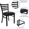image:imageFlash Furniture HERCULES Series Black Ladder Back Metal Restaurant Chair  Black Vinyl SeatBlack Vinyl