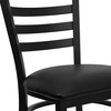 image:imageFlash Furniture HERCULES Series Black Ladder Back Metal Restaurant Chair  Black Vinyl SeatBlack Vinyl