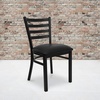 image:imageFlash Furniture HERCULES Series Black Ladder Back Metal Restaurant Chair  Black Vinyl SeatBlack Vinyl