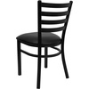 image:imageFlash Furniture HERCULES Series Black Ladder Back Metal Restaurant Chair  Black Vinyl SeatBlack Vinyl