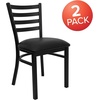 image:imageFlash Furniture HERCULES Series Black Ladder Back Metal Restaurant Chair  Black Vinyl SeatBlack Vinyl