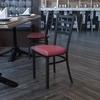 image:imageFlash Furniture HERCULES Series Black Ladder Back Metal Restaurant Chair  Black Vinyl SeatBlackBurgundy