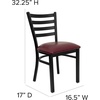image:imageFlash Furniture HERCULES Series Black Ladder Back Metal Restaurant Chair  Black Vinyl SeatBlackBurgundy