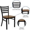 image:imageFlash Furniture HERCULES Series Black Ladder Back Metal Restaurant Chair  Black Vinyl SeatCherry Wood