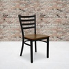 image:imageFlash Furniture HERCULES Series Black Ladder Back Metal Restaurant Chair  Black Vinyl SeatCherry Wood