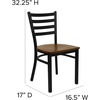 image:imageFlash Furniture HERCULES Series Black Ladder Back Metal Restaurant Chair  Black Vinyl SeatCherry Wood