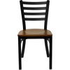 image:imageFlash Furniture HERCULES Series Black Ladder Back Metal Restaurant Chair  Black Vinyl SeatCherry Wood