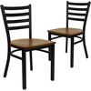 image:imageFlash Furniture HERCULES Series Black Ladder Back Metal Restaurant Chair  Black Vinyl SeatCherry Wood