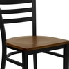 image:imageFlash Furniture HERCULES Series Black Ladder Back Metal Restaurant Chair  Black Vinyl SeatCherry Wood