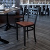 image:imageFlash Furniture HERCULES Series Black Ladder Back Metal Restaurant Chair  Black Vinyl SeatCherry Wood