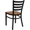 image:imageFlash Furniture HERCULES Series Black Ladder Back Metal Restaurant Chair  Black Vinyl SeatCherry Wood
