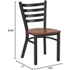 image:imageFlash Furniture HERCULES Series Black Ladder Back Metal Restaurant Chair  Black Vinyl SeatCherry Wood