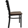 image:imageFlash Furniture HERCULES Series Black Ladder Back Metal Restaurant Chair  Black Vinyl SeatMahogany Wood