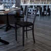 image:imageFlash Furniture HERCULES Series Black Ladder Back Metal Restaurant Chair  Black Vinyl SeatMahogany Wood