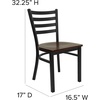 image:imageFlash Furniture HERCULES Series Black Ladder Back Metal Restaurant Chair  Black Vinyl SeatMahogany Wood